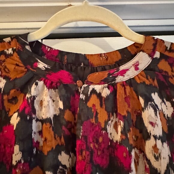 NWT Banana Republic Long-Sleeved Knee-Length Floral Dress with Tied Waist - Picture 5 of 11